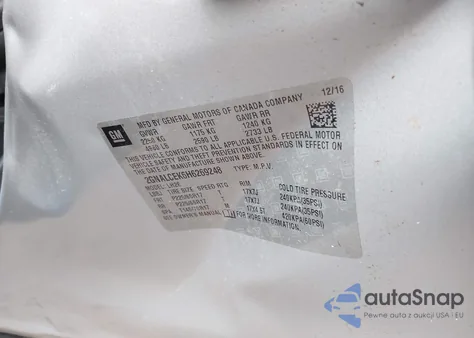 2017 Chevrolet Equinox Lt из США, поврежденный, VIN 2GNALCEK6H6269248